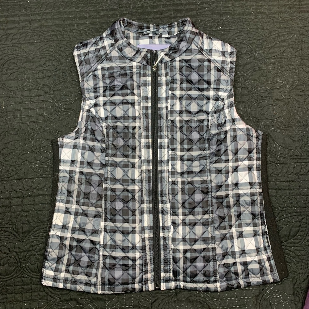 Laura Scott Checkered Colored Vest, Size XL (fits more like a women’s Large)
